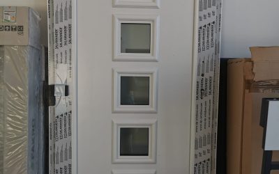 Drzwi PVC lewe 100/200cm NOWE obustronnie białe niski próg aluminiowy